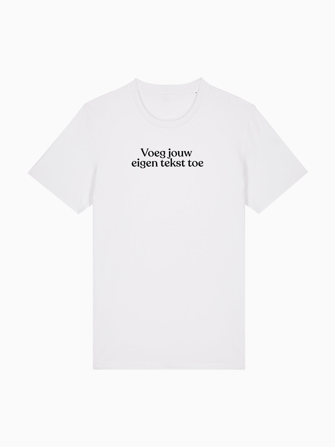 Wit t-shirt met eigen tekst